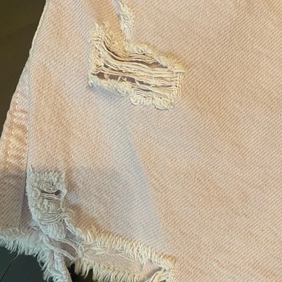 Zara Pink Distressed lilac Denim Jean Shorts - Picture 6 of 7